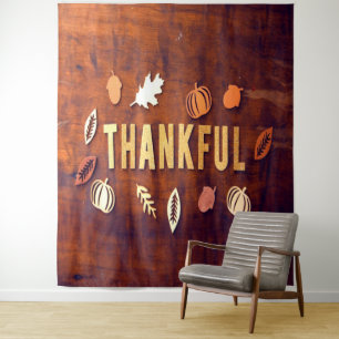 Dankenswerter Erntedank Herbstlaub Pumpkin Wandteppich