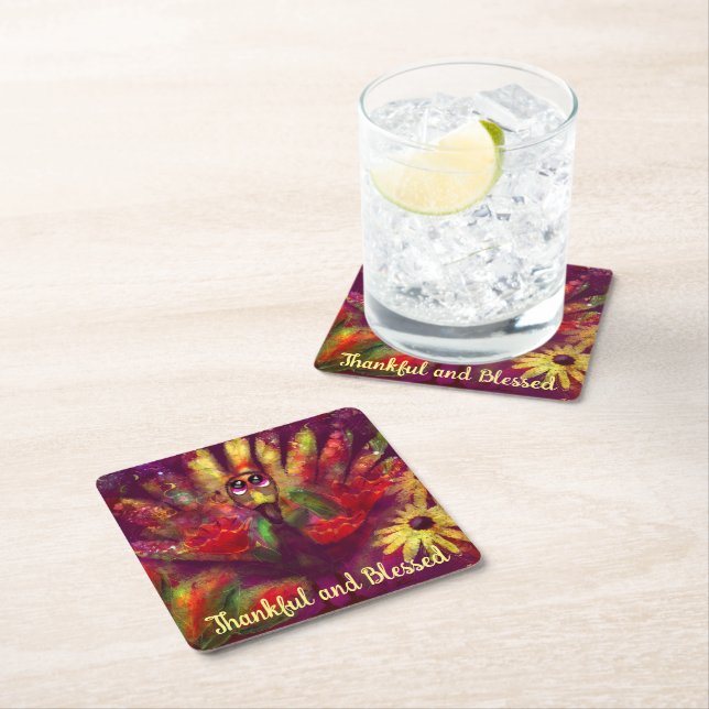 Dankenswerter Erntedank Türkei Bloral Red Rechteckiger Pappuntersetzer (Vor Ort)