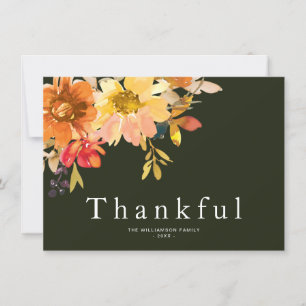 Dankenswerter Fall florales Glück Thanksgiving Karte