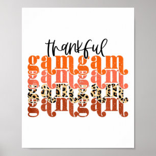 Dankenswerter Gamgam Erntedank Retro Leopard Fall Poster