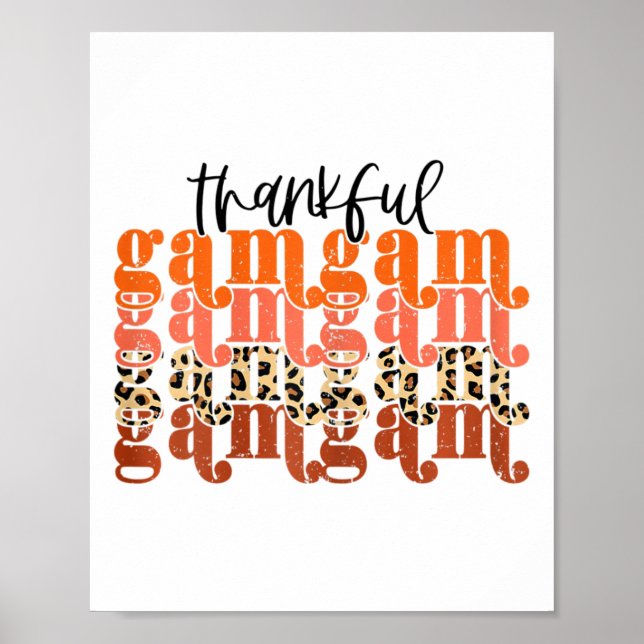 Dankenswerter Gamgam Erntedank Retro Leopard Fall  Poster (Vorne)