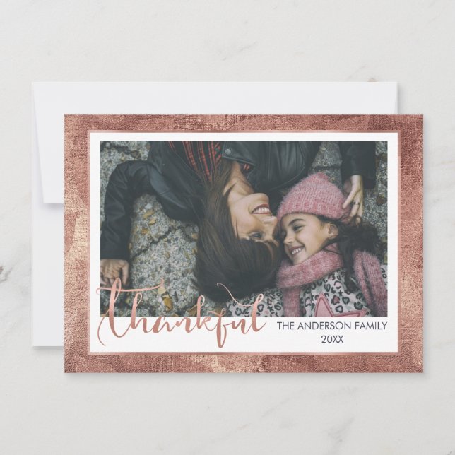 Dankenswerter Herbst - Herbst-Erntedank-Fotokarte Feiertagskarte (Vorderseite)