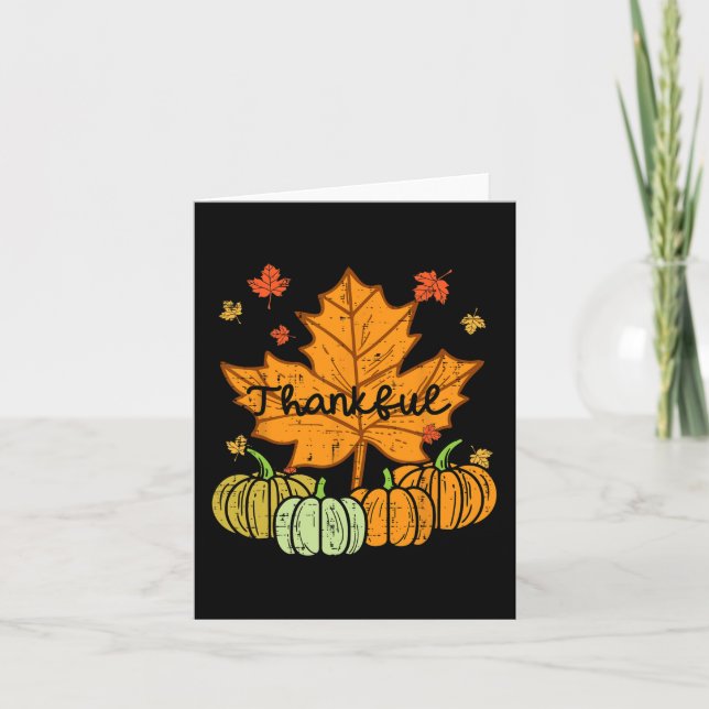 Dankenswerter Leaf Pumpkin Niedlicher Erntedank Fa Karte (Vorderseite)