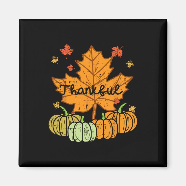 Dankenswerter Leaf Pumpkin Niedlicher Erntedank Fa Magnet (Vorne)