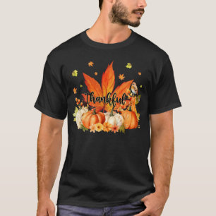 Dankenswerter Leaf Pumpkin Niedlicher Erntedank Fa T-Shirt