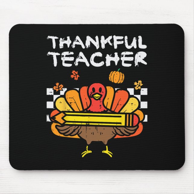 Dankenswerter Lehrer Erntedank Türkei Retro Fall W Mousepad (Vorne)