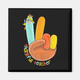 Dankenswerter Lehrer Funny Erntedank Peace Hand Si Magnet