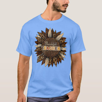 Dankenswerter Lehrer Leopard Sonnenblumen Erntedan T-Shirt