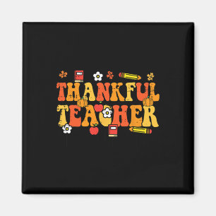 Dankenswerter Lehrer Retro Groovy Erntedank Wo fäl Magnet