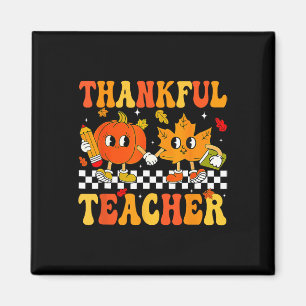 Dankenswerter Lehrer Retro Groovy Erntedank Wo fäl Magnet