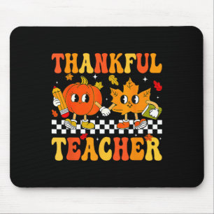 Dankenswerter Lehrer Retro Groovy Erntedank Wo fäl Mousepad