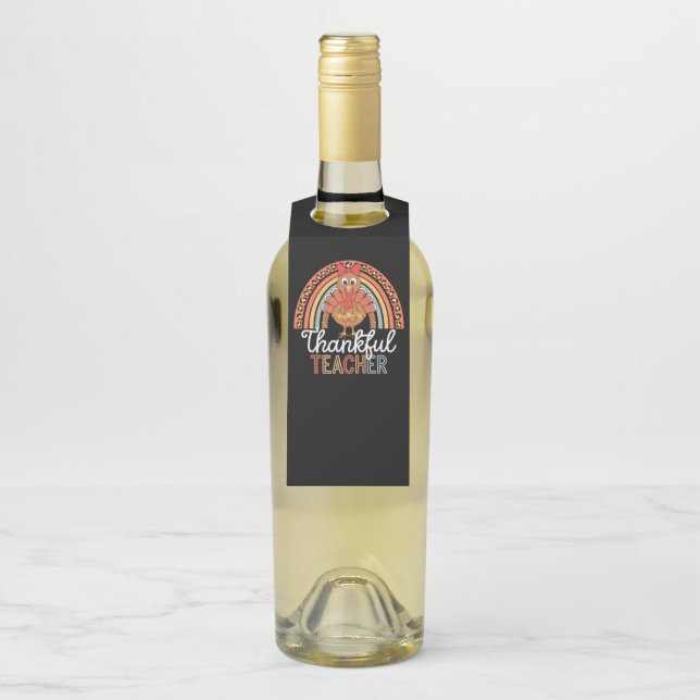 Dankenswerter Lehrer Selig Erntedank School Flaschenanhänger (Auf Flasche)