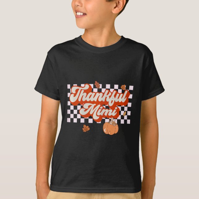 Dankenswerter Mimi Retro-Erntedank-Stürze T-Shirt (Vorderseite)