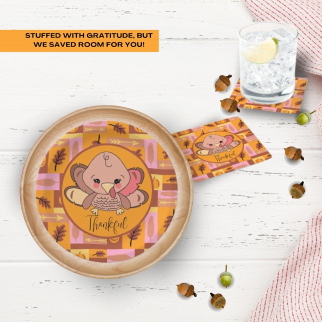 Dankenswerter Niedlicher Erntedank Untersetzer (Thankful for adorable Thanksgiving party supplies like this!)