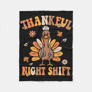 Dankenswerter Night Shift Nurse Groovy Erntedank T Fleecedecke