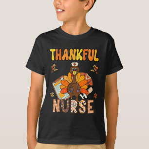 Dankenswerter Nurse Groovy Erntedank nährt die Tür T-Shirt