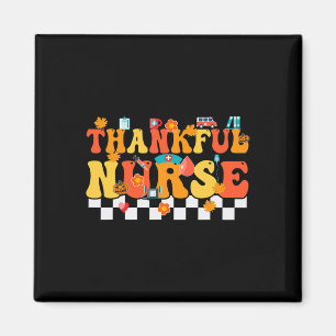Dankenswerter Nurse Retro Groovy Erntedank Fall RN Magnet