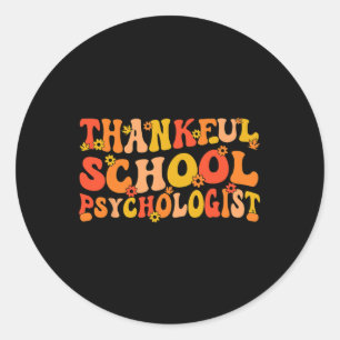 Dankenswerter Psych Erntedank School Psycholo Runder Aufkleber