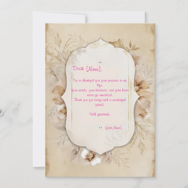 Dankesbotschaft Einladung (Vorderseite)