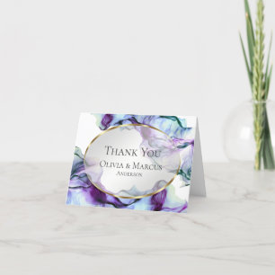 Dankeschön Abstrakte Lila Aquarelltinte Dankeskarte