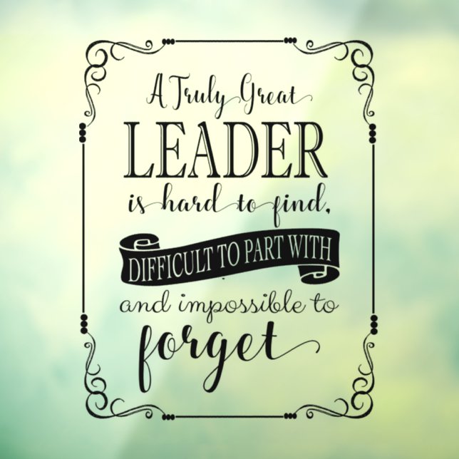 Dankeschön an den Leader  Fensteraufkleber (Blatt 3)