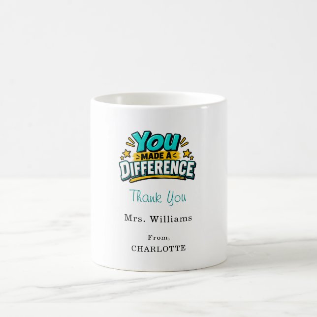 Dankeschön an den Lehrer  Kaffeetasse (Mittel)