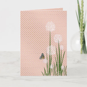 Dankeschön an den Schmetterling auf der Puff-Blume Dankeskarte