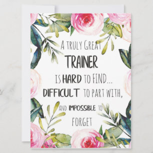 Dankeschön an den Trainer, Zitat Danke dankbar Karte