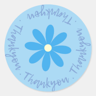 Dankeschön an die Blume Runder Aufkleber
