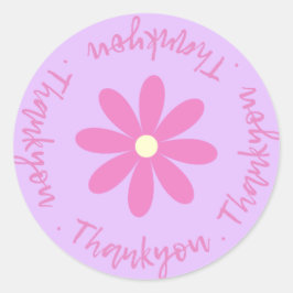 Dankeschön an die Blume Runder Aufkleber