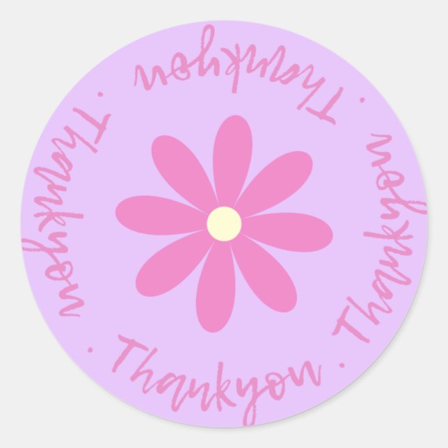 Dankeschön an die Blume Runder Aufkleber (Vorderseite)