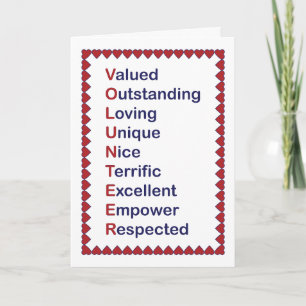 Dankeschön an die Freiwilligen dank Hearts Red Whi Dankeskarte