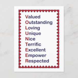 Dankeschön an die Freiwilligen dank Hearts Red Whi Postkarte