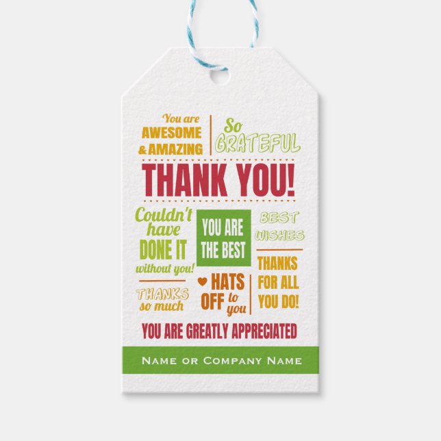 Dankeschön an die Geschäftsleute Geschenkanhänger (Vorderseite)