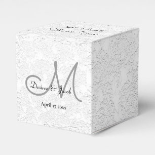 Dankeschön an die White Black Gray Monogram Weddin Geschenkschachtel