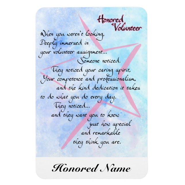 Dankeschön an Freiwillige und Wertschätzung Magnet (Vertikal)