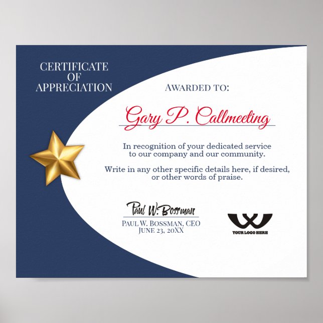 Dankeschön an Freiwilligenmitarbeiter Poster (Vorne)