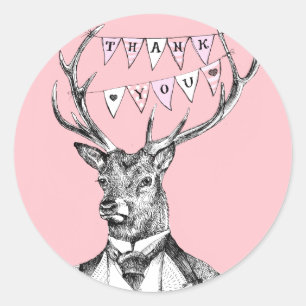 Dankeschön an Hirsch Runder Aufkleber