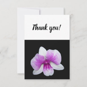Dankeschön an Ihre Karte mit lila-weißem Orchid