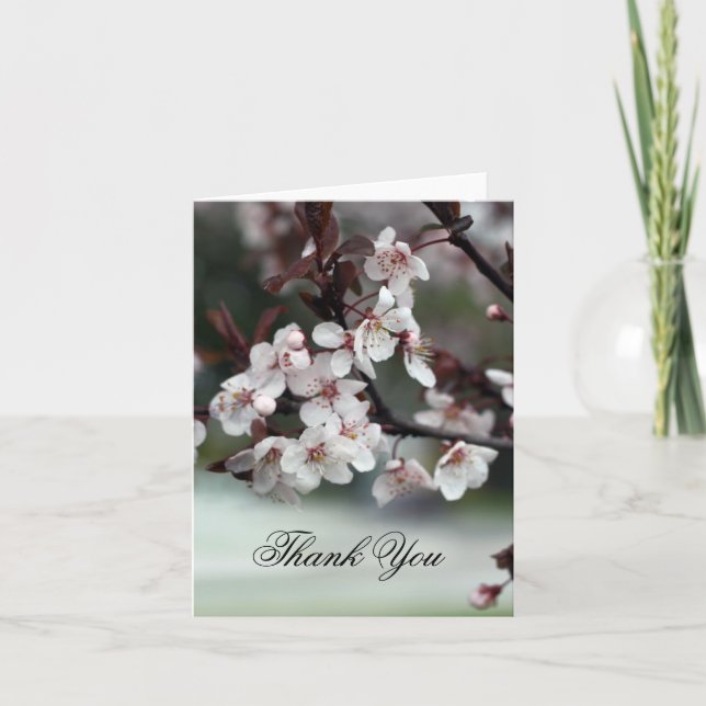 Dankeschön an Kartenplum-Blume Dankeskarte (Vorderseite)