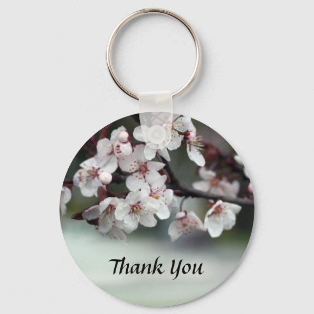 Dankeschön an Kartenplum-Blume Schlüsselanhänger (Vorderseite)