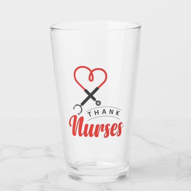 Dankeschön an Krankenschwestern Glas (Vorderseite)