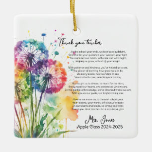 Dankeschön an Lehrer Ruhestand Löwengedicht Keramikornament