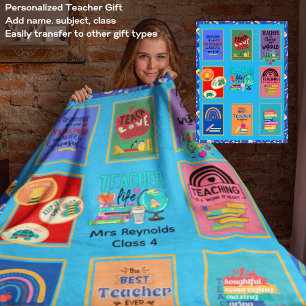 Dankeschön an personalisiert Teacher Fleecedecke