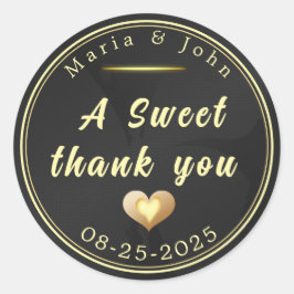 Dankeschön an Schwarz Runder Aufkleber