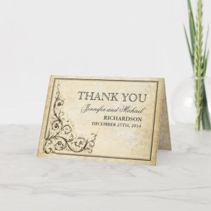 Dankeschön an Vintage Schnörkel Karte