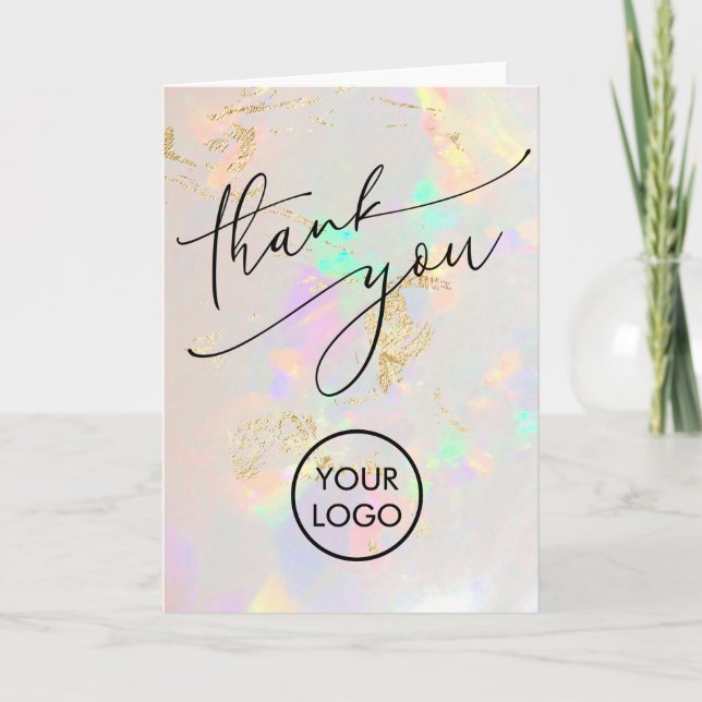 Dankeschön an weiße Opal-Textur-Karte Karte (Vorderseite)