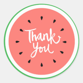 Dankeschön an White Handling Wassermelone Runder Aufkleber