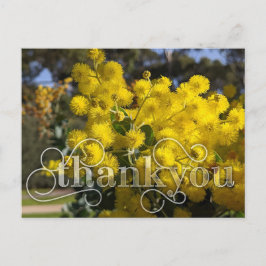 Dankeschön an Yellow Wattle Blume Feiertagspostkarte