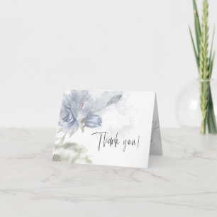 Dankeschön Aquarellfarbene Blumendusty Blue Rose Dankeskarte
